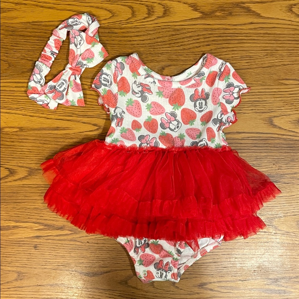 3for$6, Disney Minnie Mouse Red Tulle Baby Dress with Headband
